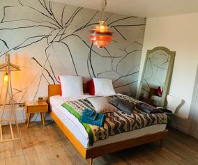 Scandinavian room bed